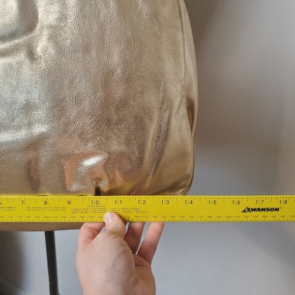 Michael Kors GOLD Tone Shoulder Purse Gold MK buckles ** - Picture 4 of 13